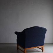 Navy boucle lounge chair | Sweden | 1940s