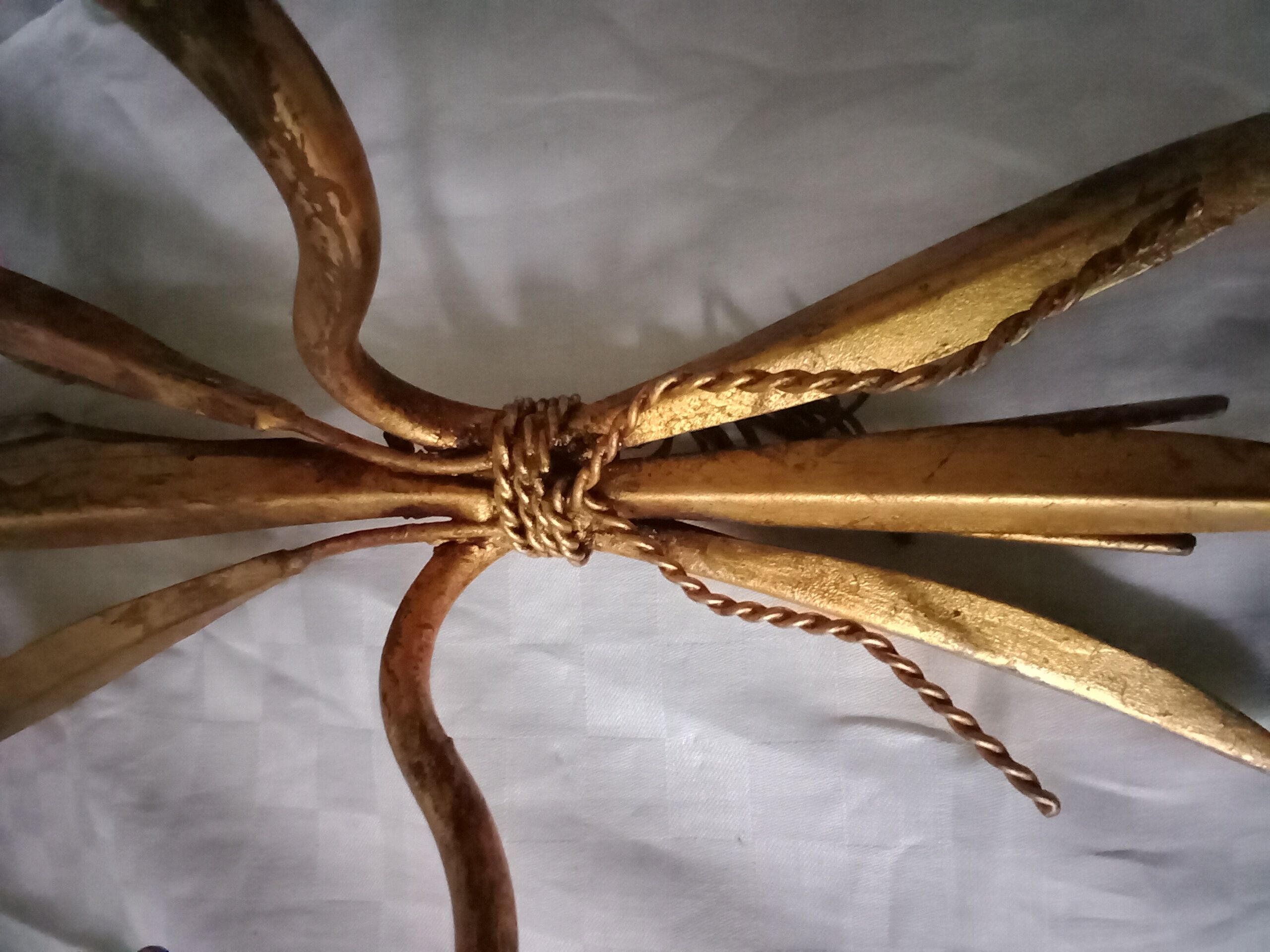 Pair of gold metal wall light from the 60s