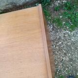 Commode en rotin ancien vintage pieds compas