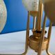 1950s gold pendant light with 4 egg globes