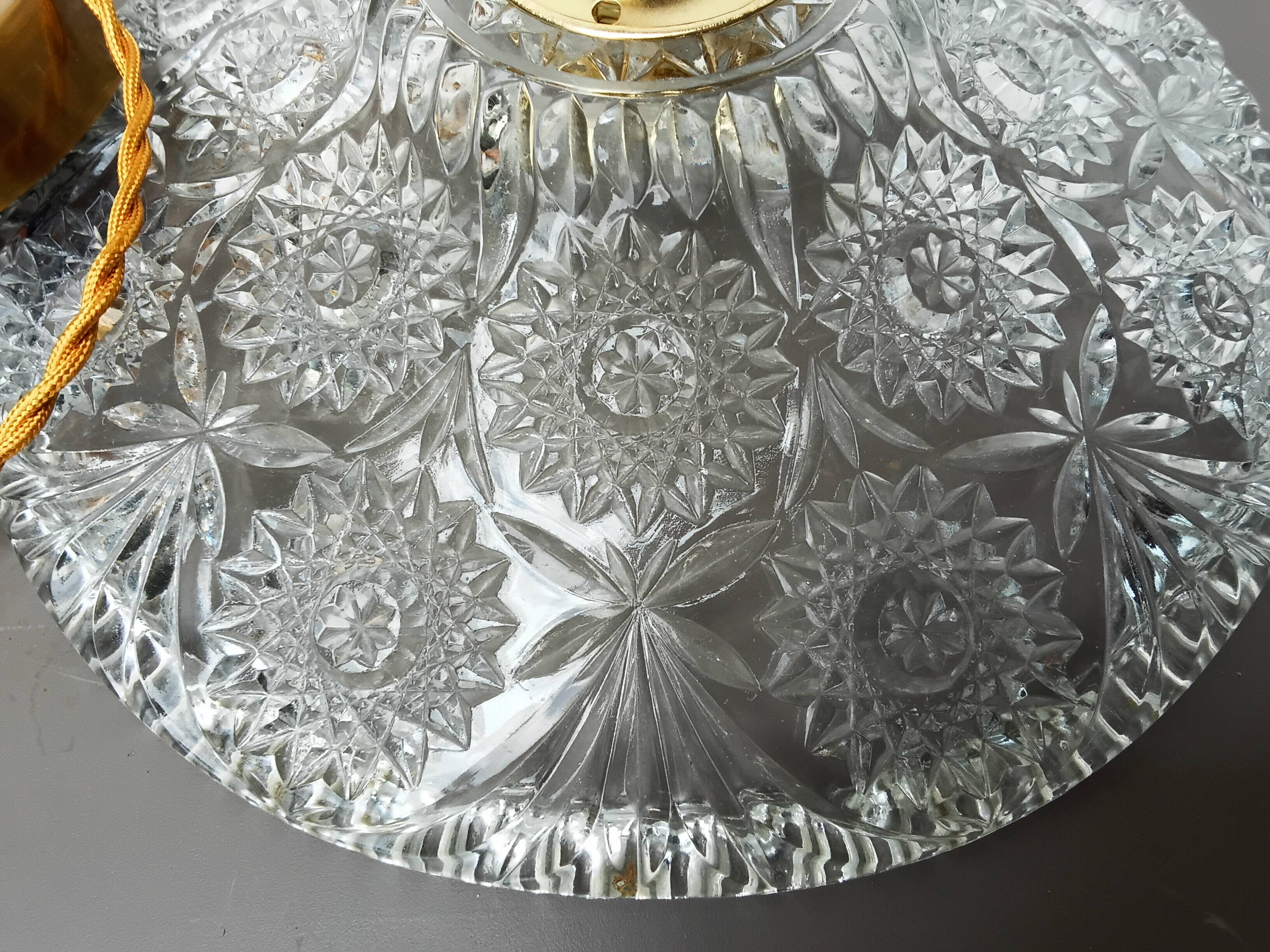 Vintage chiseled glass pendant light