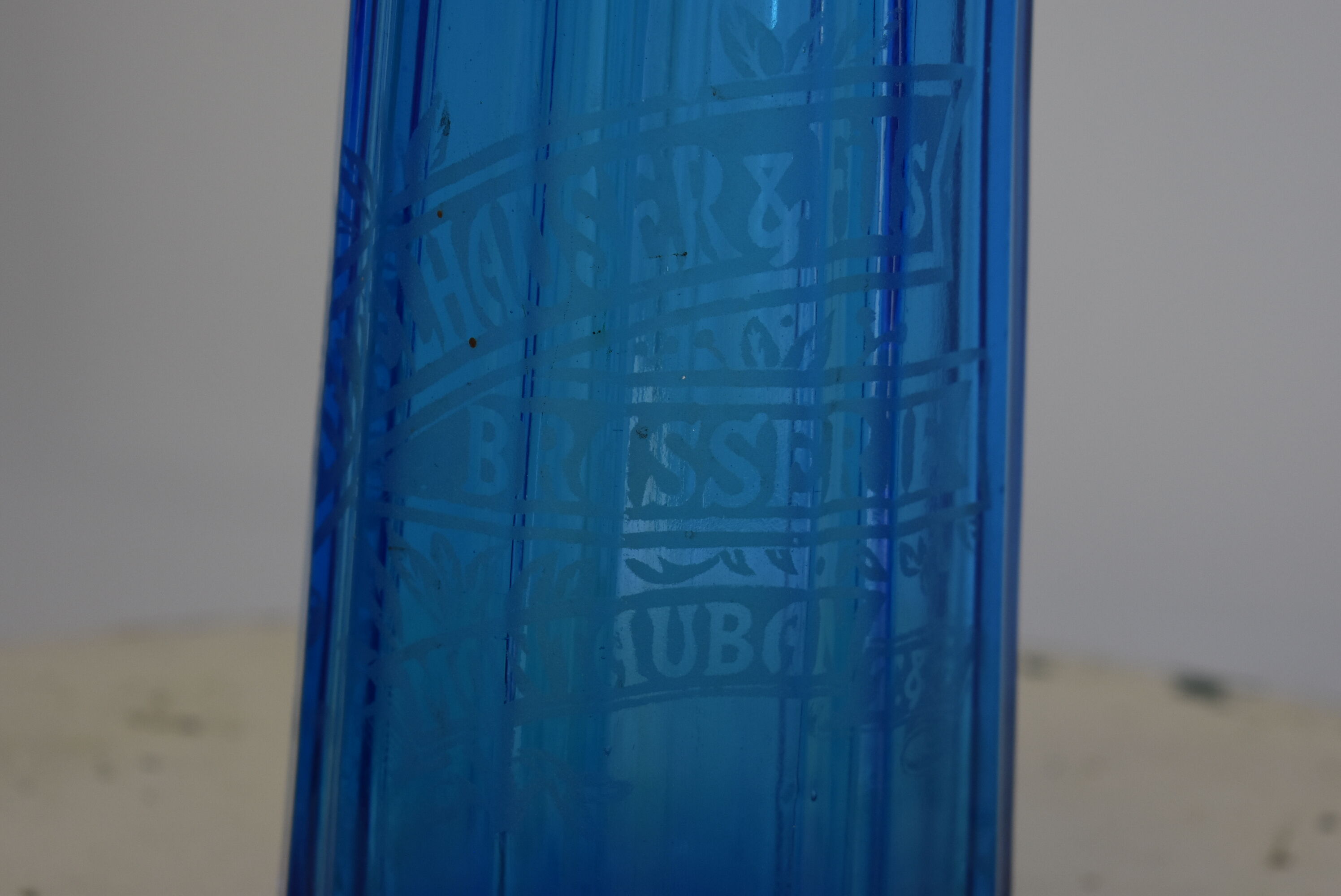 Blue water siphon Seltz brewery of Montauban