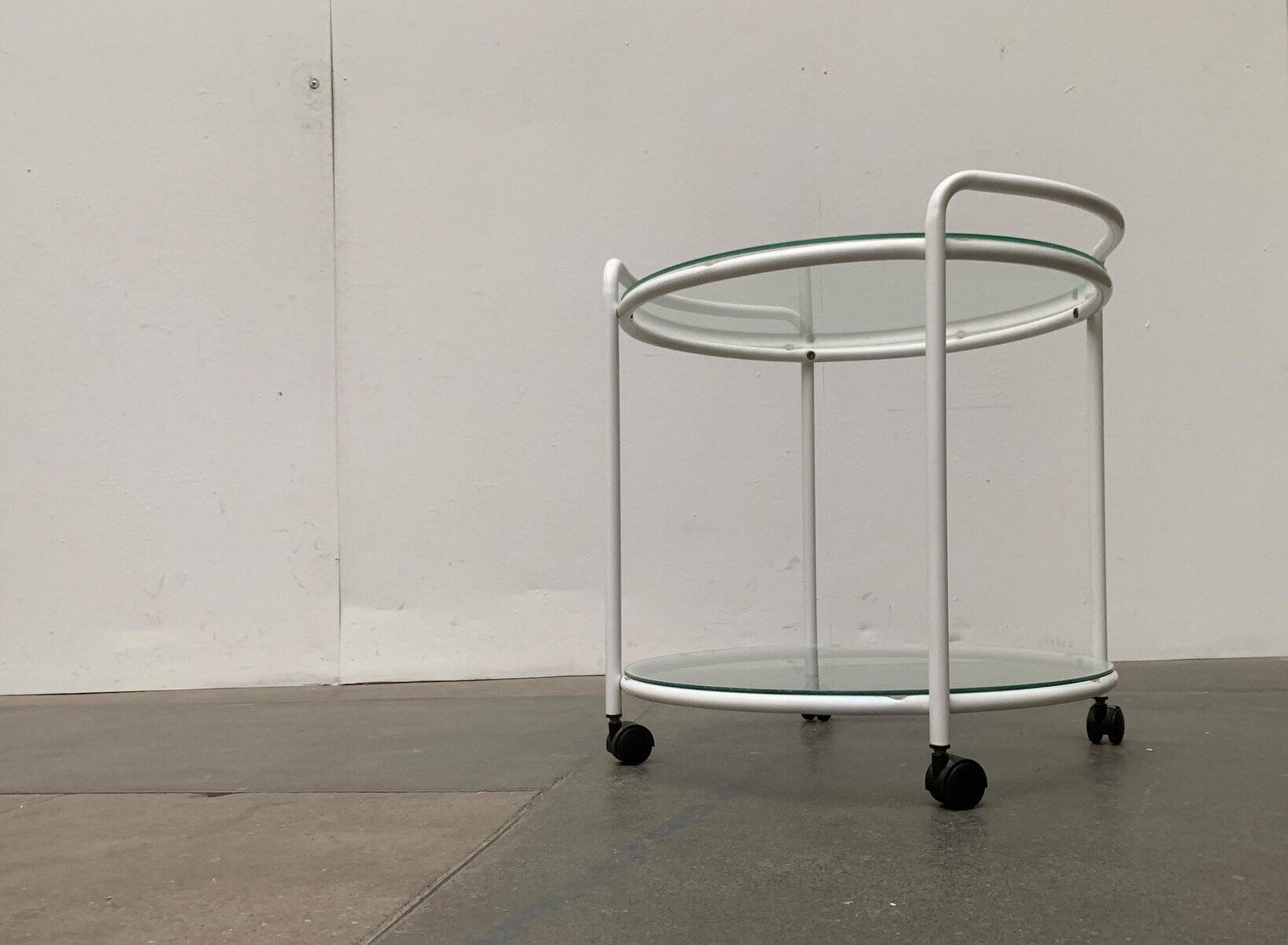 Postmodern Glass Side Table or Dessert Table