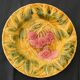 6 dessert plates in Sarreguemines barbotine. Fruit decoration.