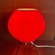 Tripod lamp, pleated red rhodoid, 1950s, 60s design