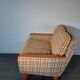 2-seater sofa in teck and beige wool, vintage scandinavian 1960s