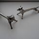 12 animal knife holders Art Deco antique silver metal in case