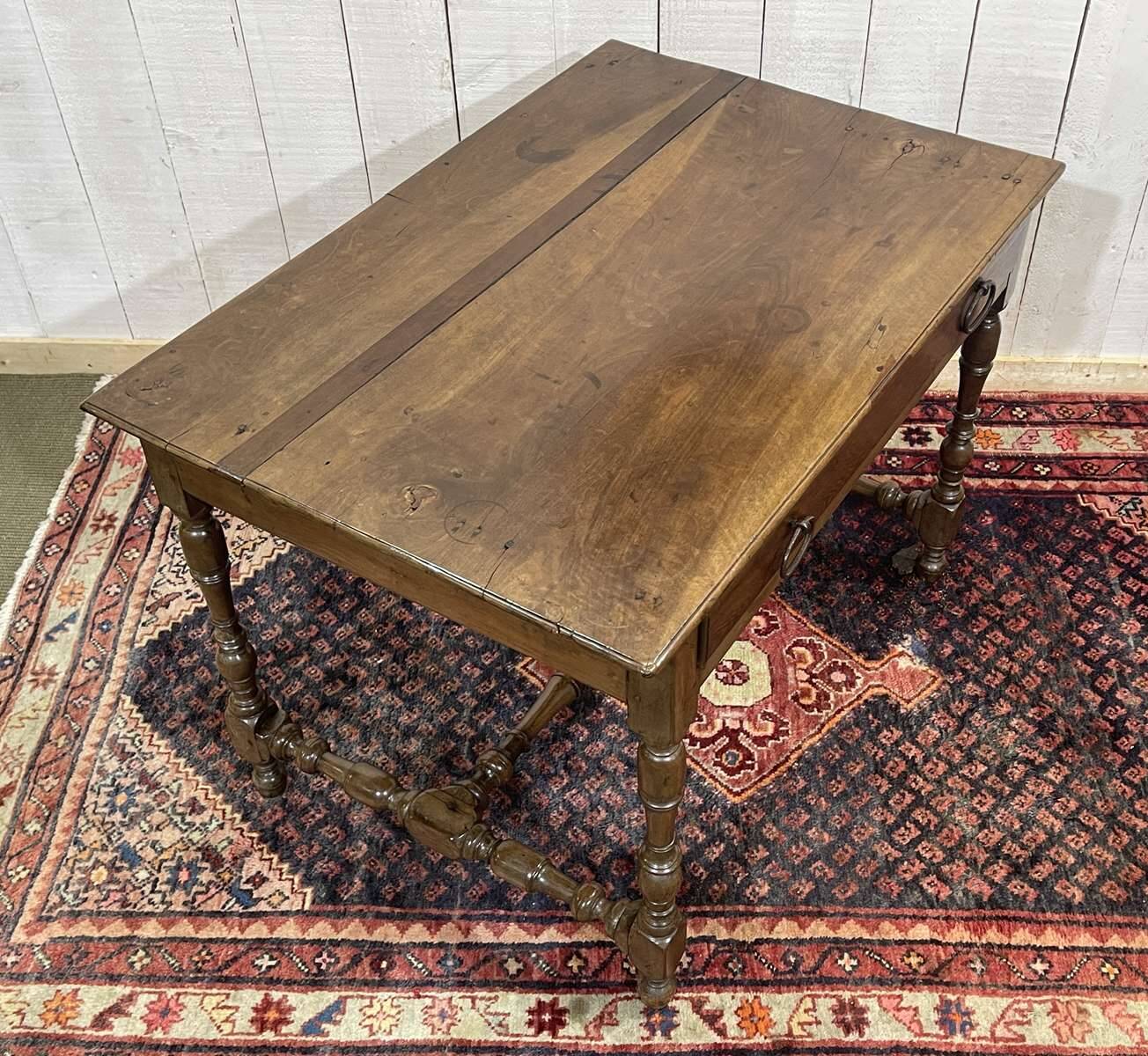 19th-century desk in walnut and oak