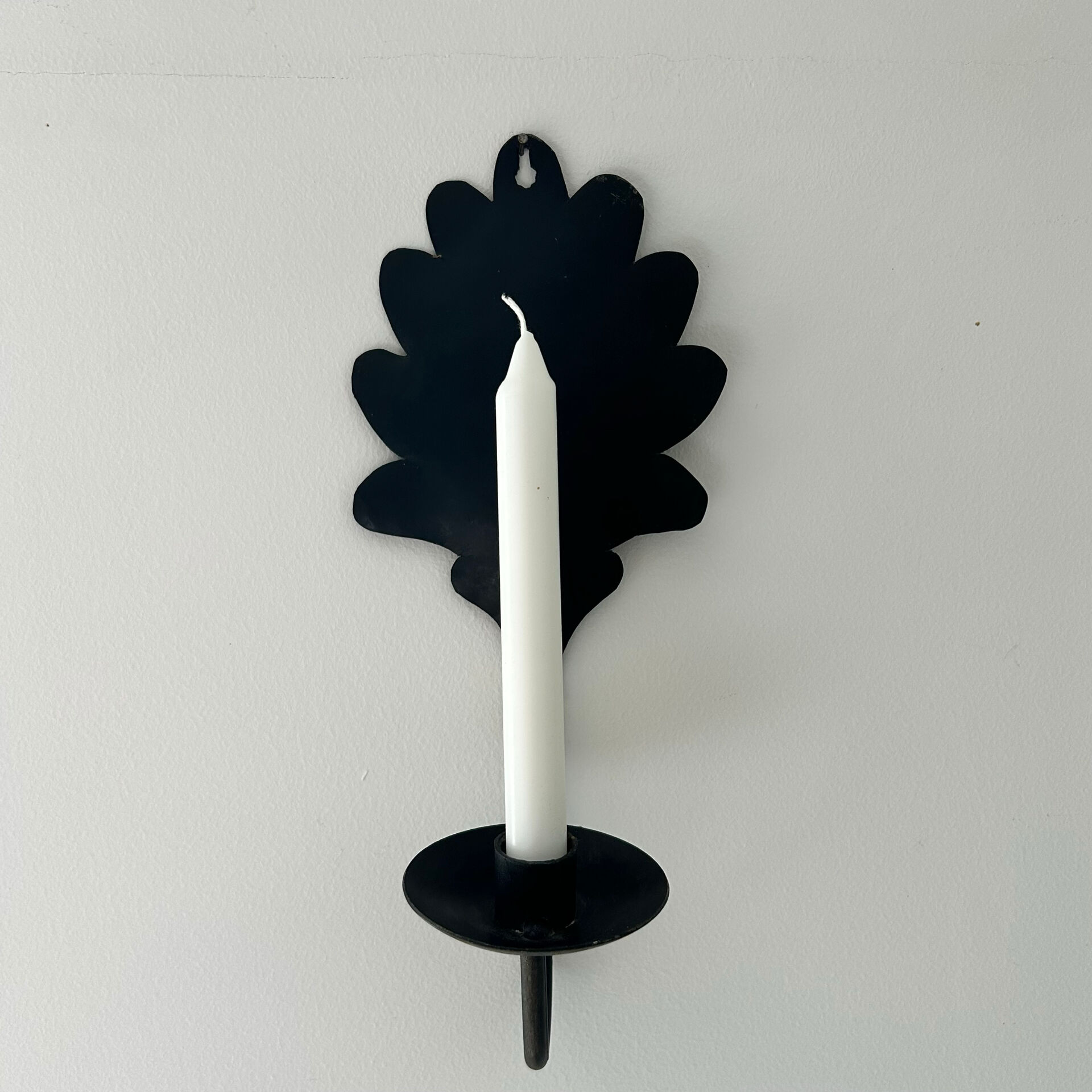 Bougeoir  feuille de chêne en fer forgé