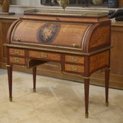Louis XVI style cylinder desk in marquetry from the Napoleonic III period.