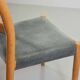 Niels Otto Moller Dining Chairs Model 84 Solid Beech Wood with Grey Velvet
