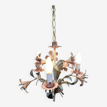 3-light wrought iron chandelier