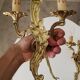 Pair of antique Rococo wall sconces in Louis XV style.