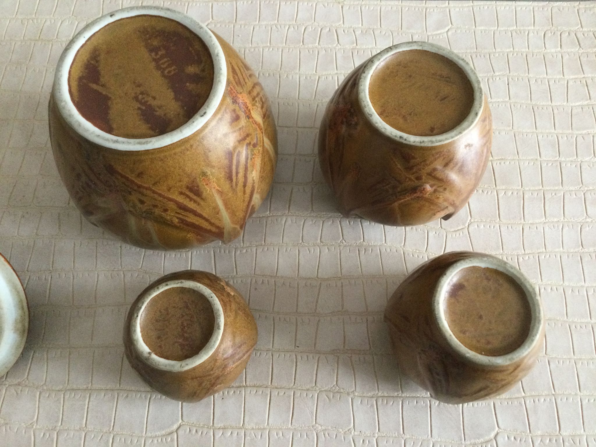 Lot de quatre pots à épices Denbac numérotés