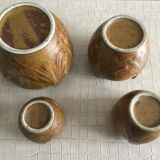 Set of four numbered Denbac spice jars