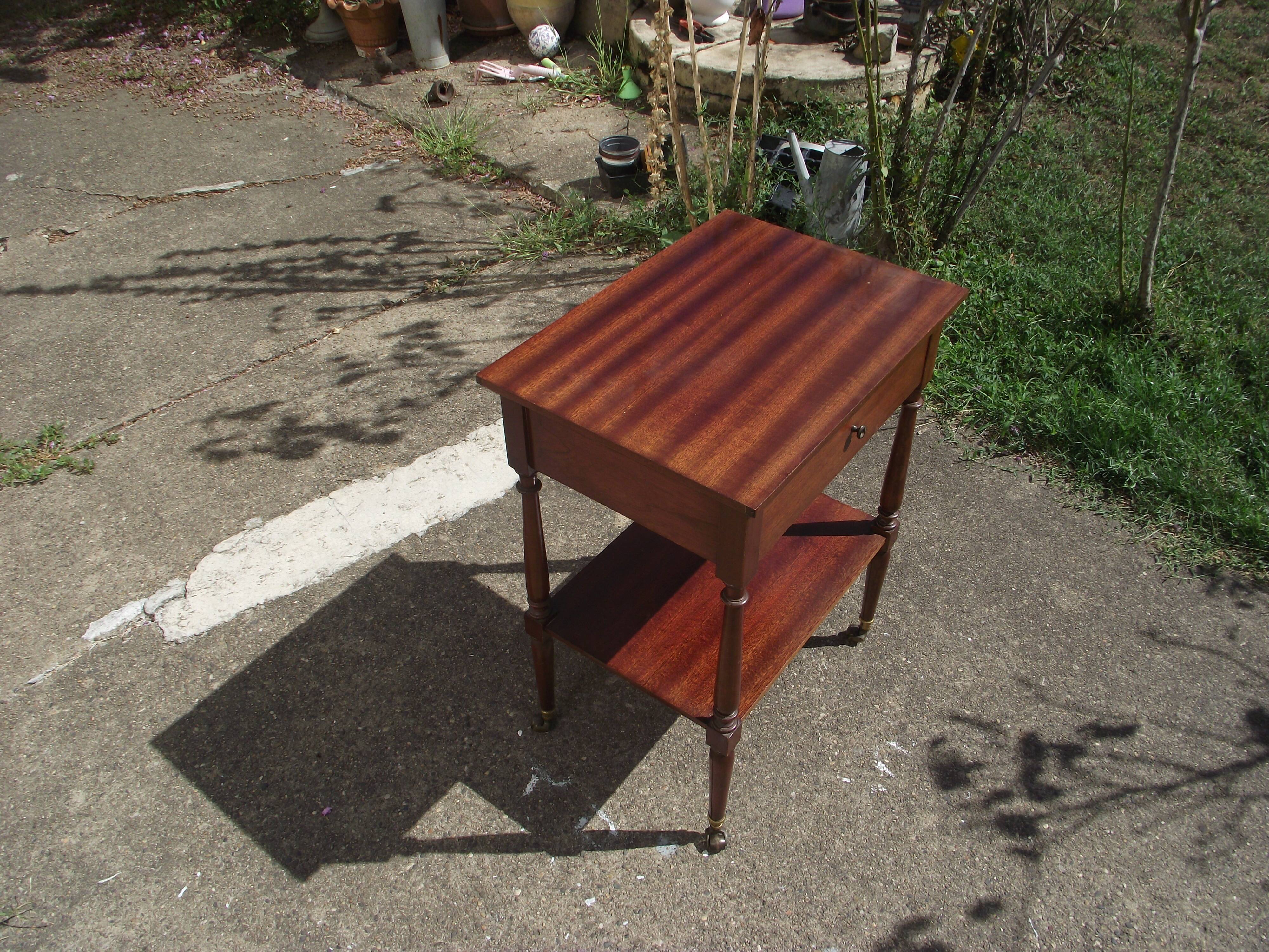 Solid mahogany board bedside table