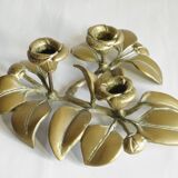 Chandelier "camelia" in brass 70s