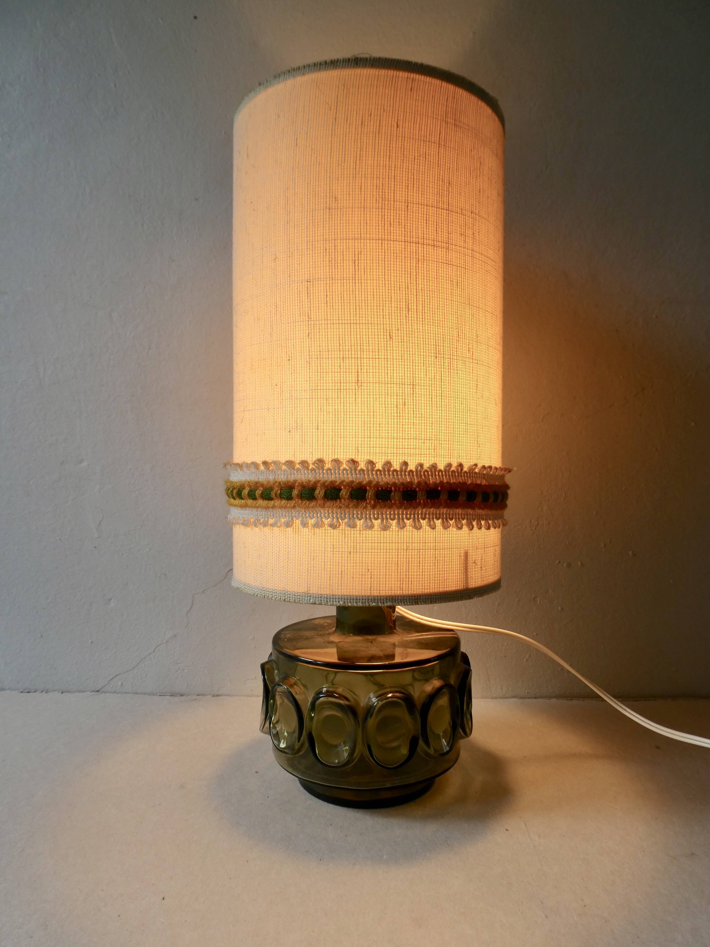 Khaki glass lamp, 70s