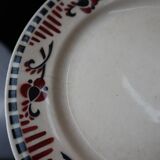 8 Terre de Fer dessert plates, “Damascus” model, Moulin des Loups and Hamage