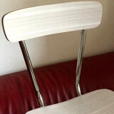 60s Formica chair, white with beige stripes