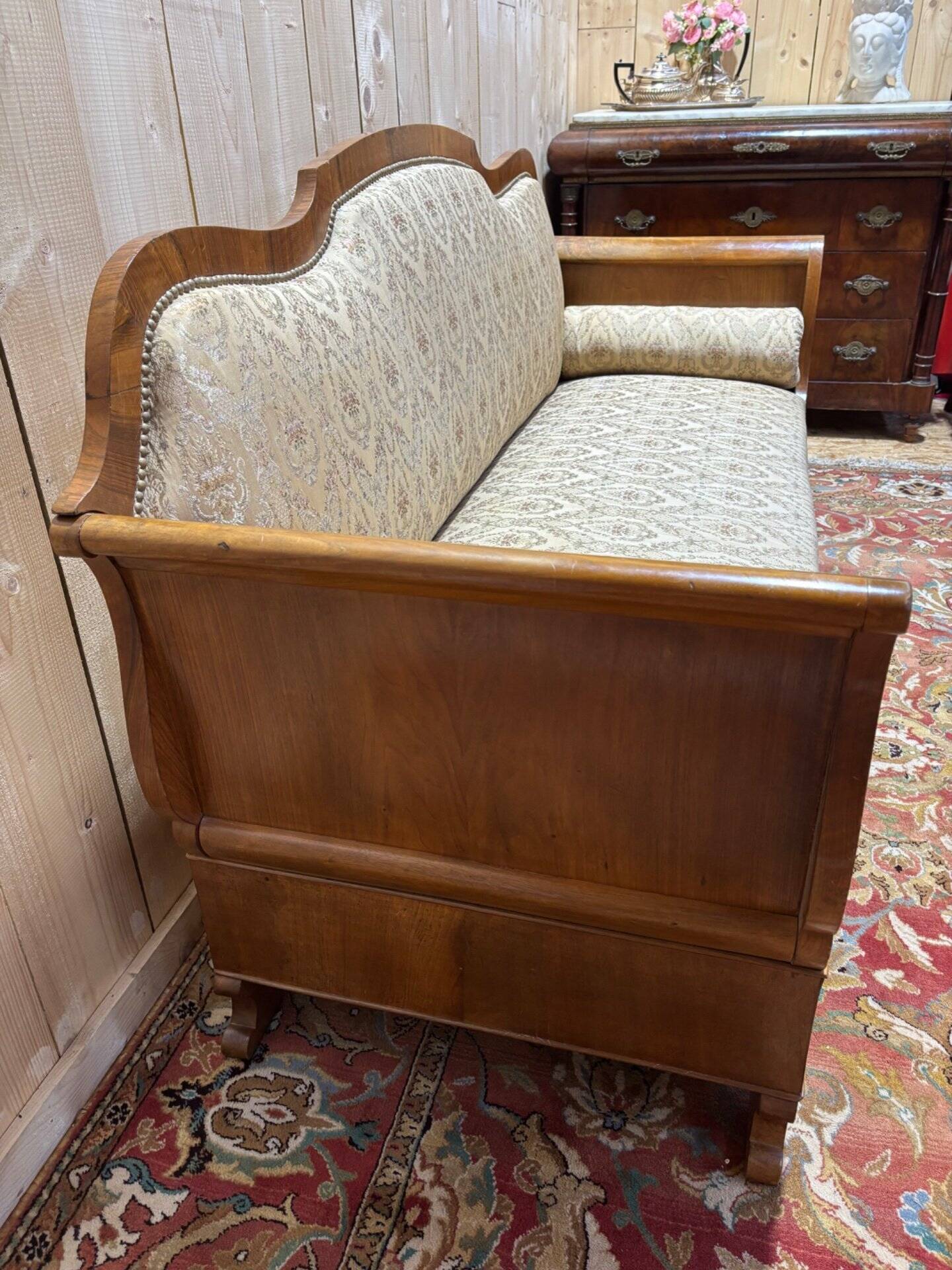 Banquette à crosses de style Louis Philippe