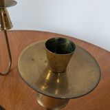 Brass and rattan candlestick