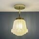 Pendant / Ceiling light with vintage art deco globe in frosted glass