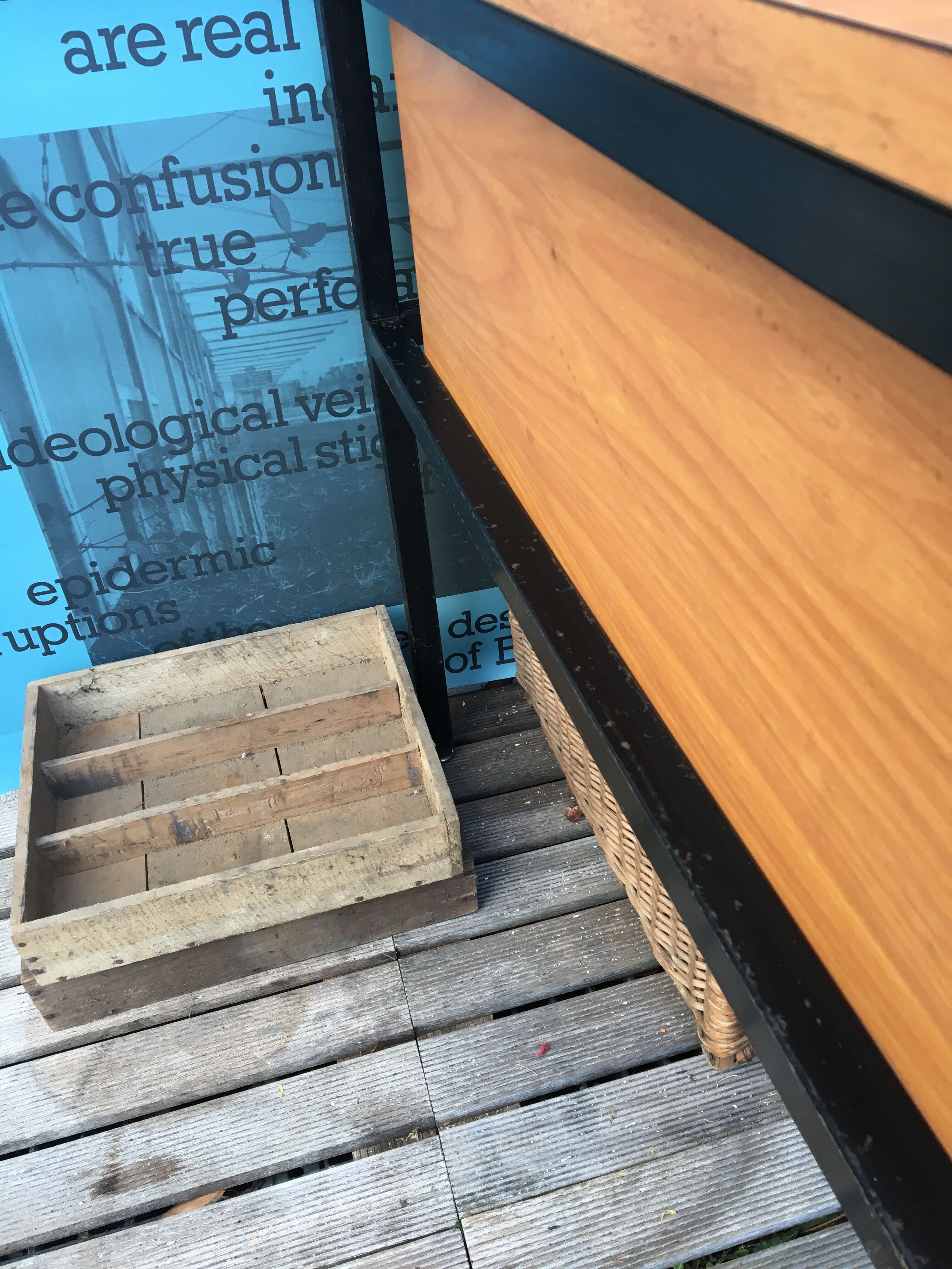 Wood and iron desk year 50