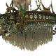 Louis XVI style chandelier in bronze and crystal pendants XIX Century
