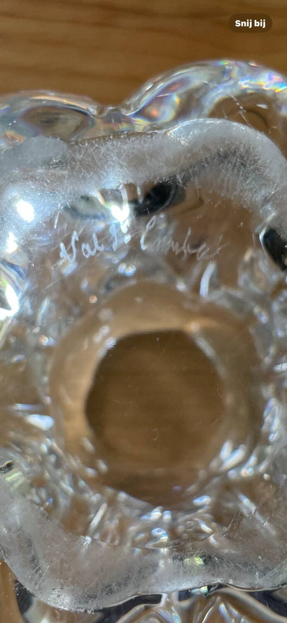 Val Saint Lambert: crystal vase stamped around 1960