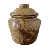Vintage pyrite stoneware lid pot