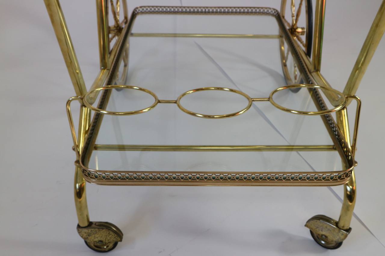 Elegant food trolley - brass - vintage.