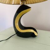 Lampe MOA en céramique noire et jaune