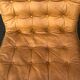 Leather and wood armchairs 70s