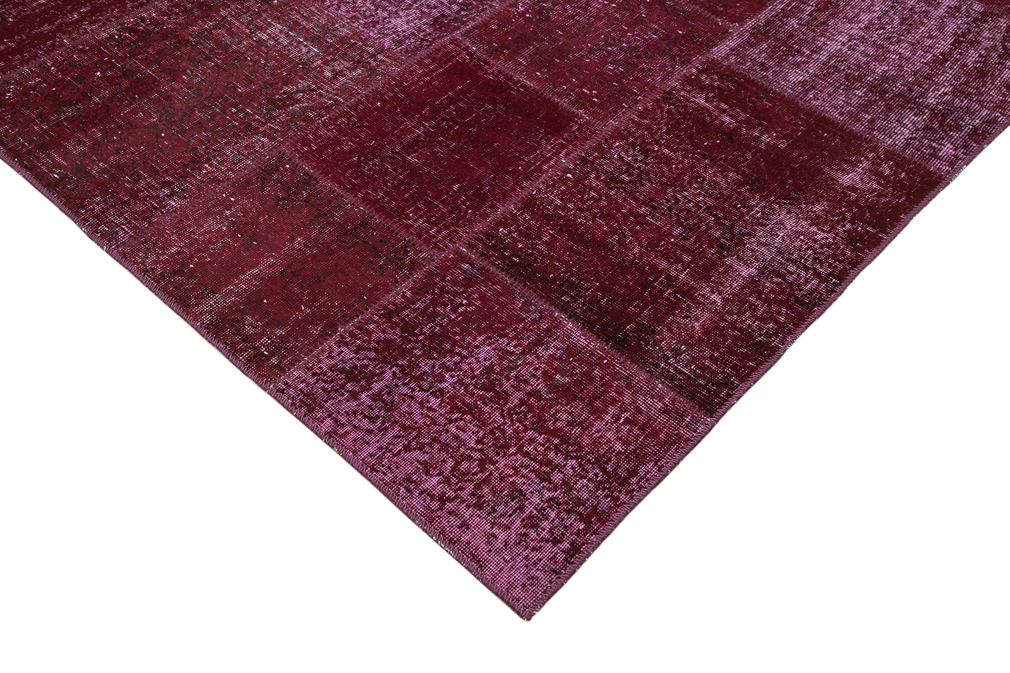 Tapis turc contemporain tissé à la main 199 cm x 300 cm tapis patchwork rouge