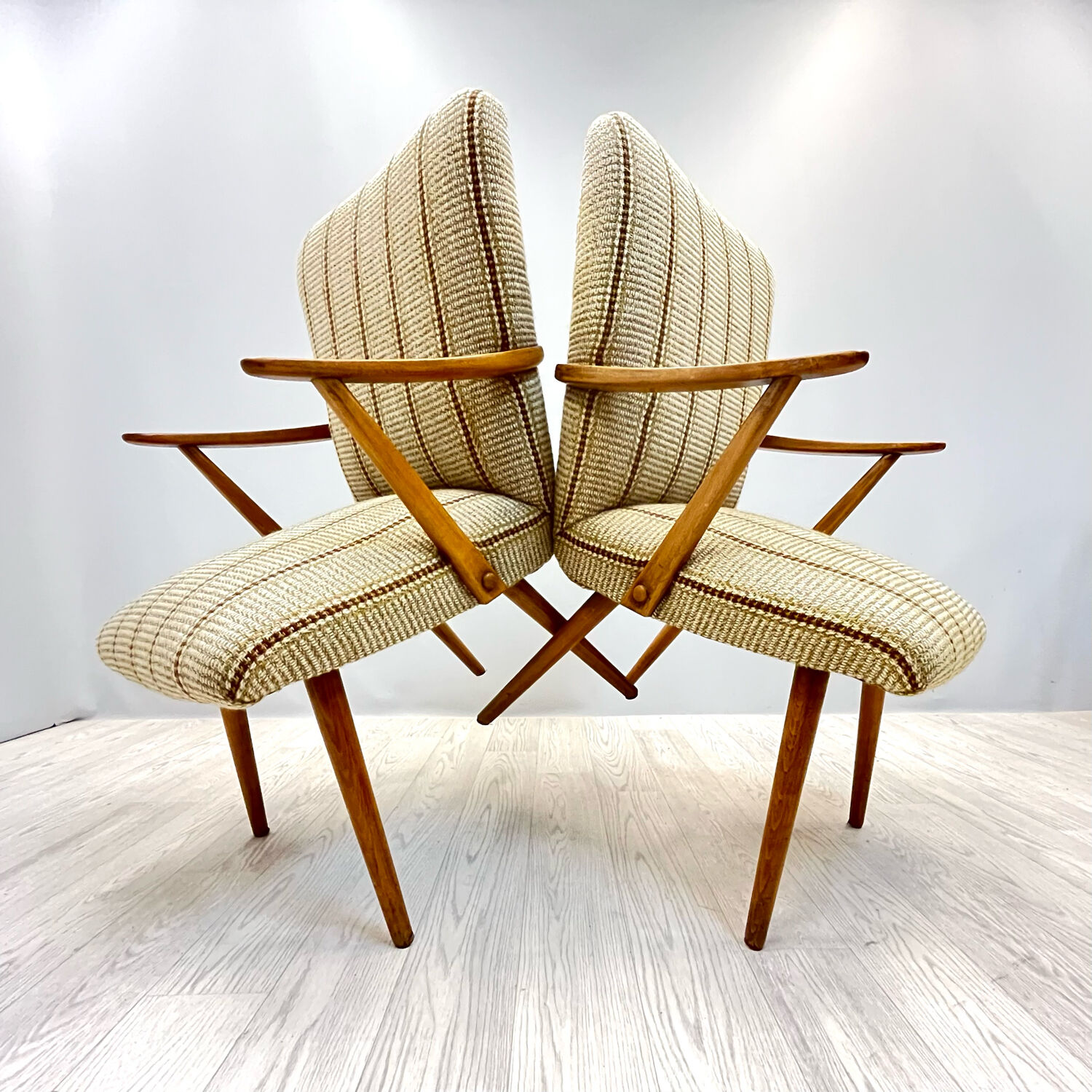 A pair vintage Cocktail chairs with stripes