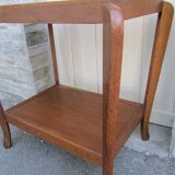 Pedestal table, late Art Deco tea table, 50-60 oak