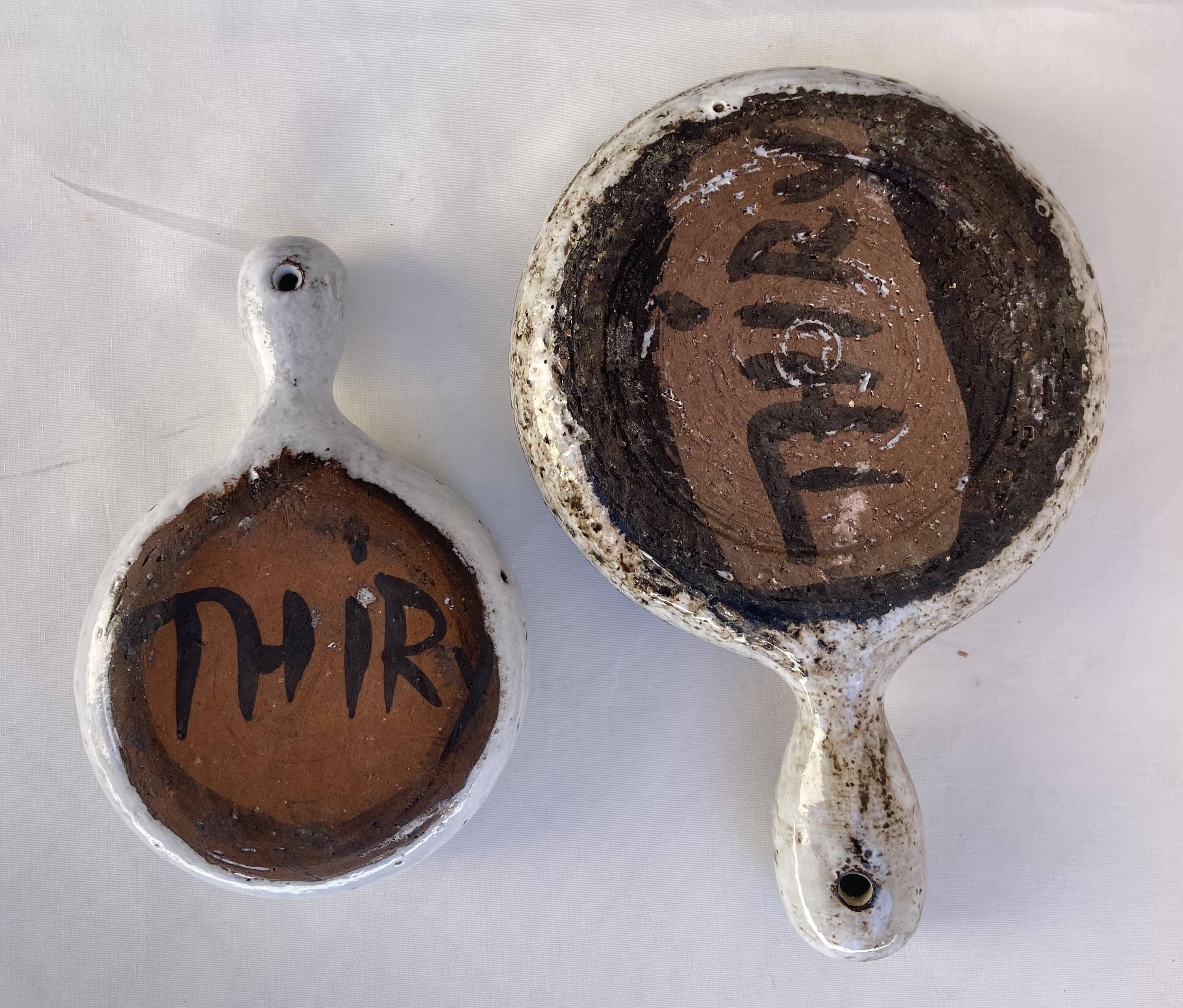 Two fondue pots by Albert Thiry