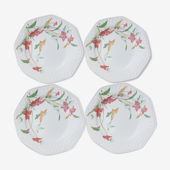 Set de 4 assiettes porcelaine de Pontesa années 70