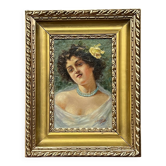 Portrait of a young woman. Signed Nevelli.