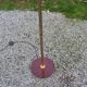 1970s design floor lamp in chrome metal with gold and orange, featuring 4 glass tulips.