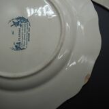 3 assiettes plates motif moulin bleu