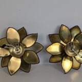 Paire appliques feuilles brutalistes