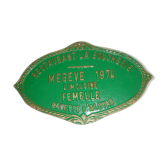 Plaque ancienne métal restaurant la boucherie 1974
