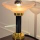 Pair of Art Deco bedside lamps, glass signed by Muller