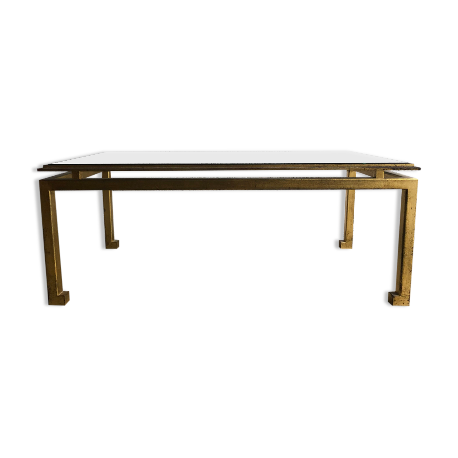 Related table bass dalle of verre and metal gold period 1960 design xx