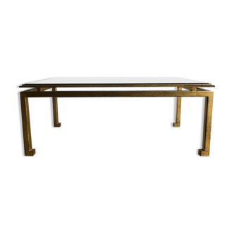 Related table bass dalle of verre and metal gold period 1960 design xx