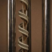 Vintage Italian Space Age floor lamp chrome and glass (70s)
