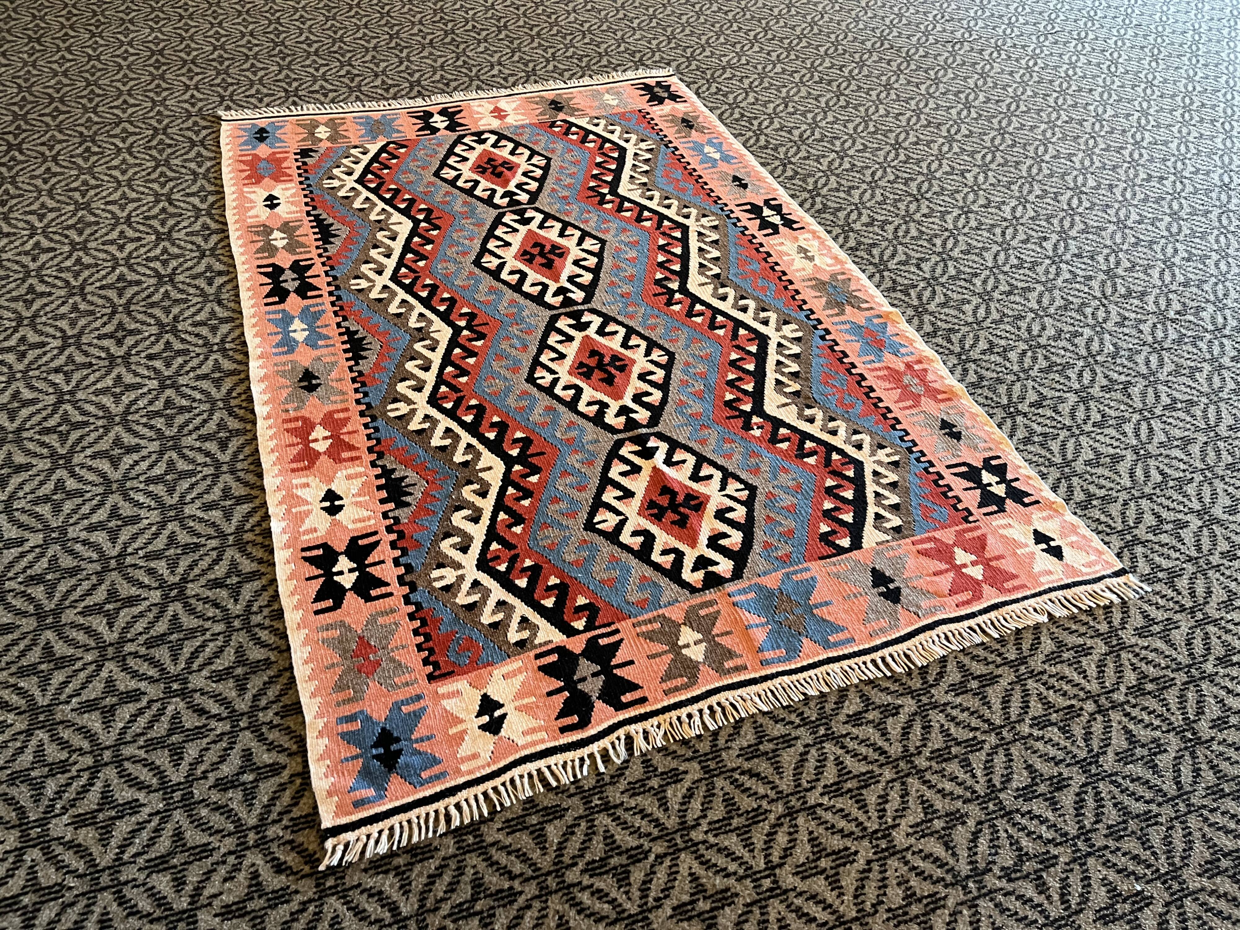 Handmade Colorful Kelim Carpet