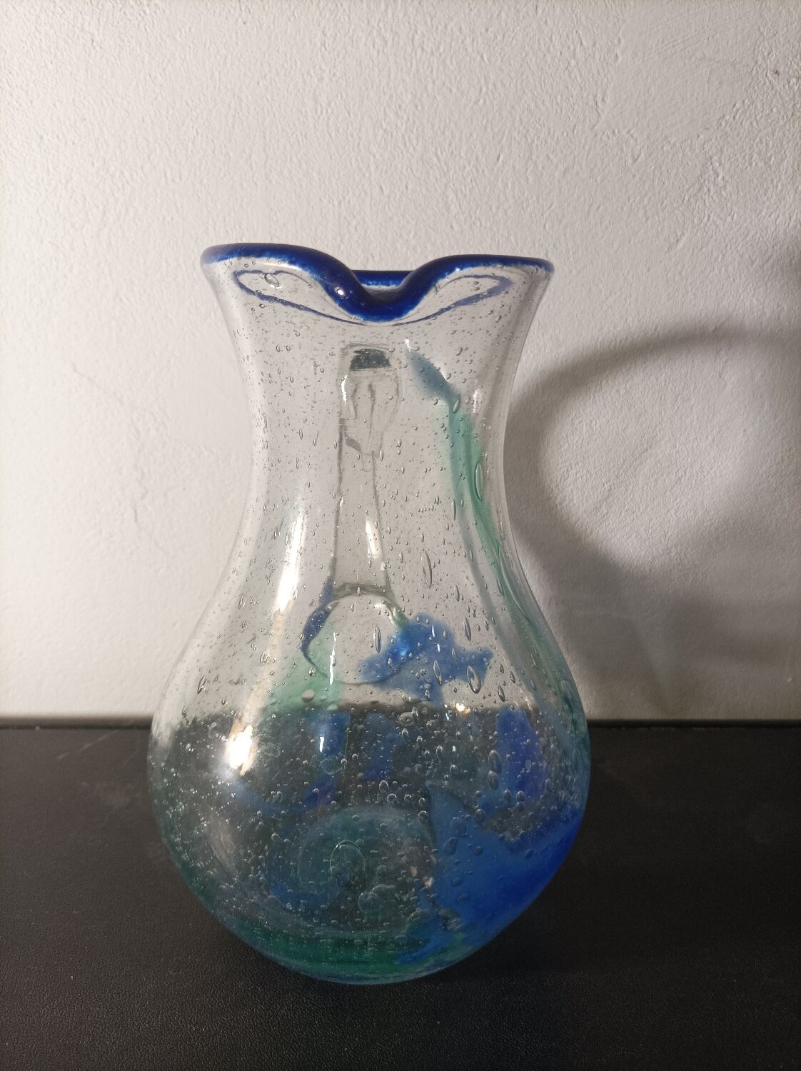 Pitcher Biot bubbled glass